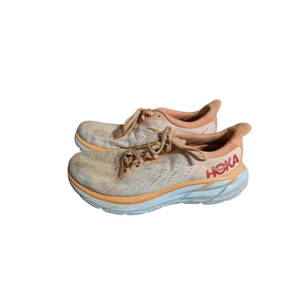 Hoka One One Womens Clifton 8 1119394 CSPY Orange Running Shoes Sneakers Size 9B